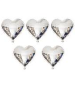 15'' 5Li Kalp Gümüş Folyo Balon