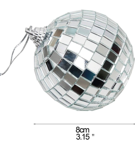 8 Cm Disko Topu Gümüş 3'lü