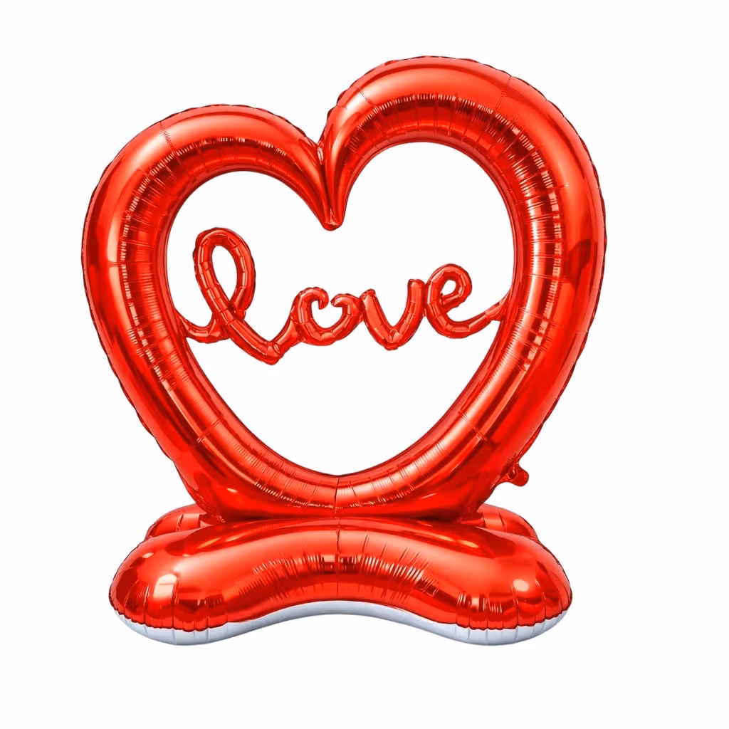 Ayaklı Love Kalp Kırmızı Folyo Balon 149*127 Cm 1224