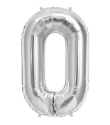16'' Gümüş 0 Rakam Folyo Balon