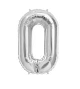 16'' Gümüş 0 Rakam Folyo Balon