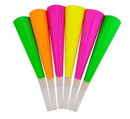 Parti vuvuzela karışık renkli  6'lı