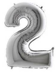 16'' Gümüş 2 Rakam Folyo Balon