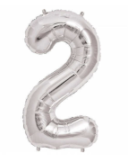 16'' Gümüş 2 Rakam Folyo Balon