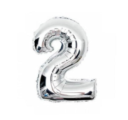 16'' Gümüş 2 Rakam Folyo Balon