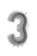 16'' Gümüş 3 Rakam Folyo Balon