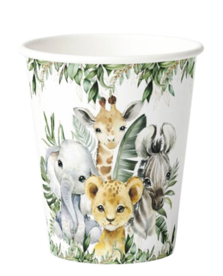 Baby Animal Safari Tema Bardak 8'li