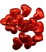 Saten Kalp Helogramlı Yapışkanlı Kalp Kırmızı 100'lü