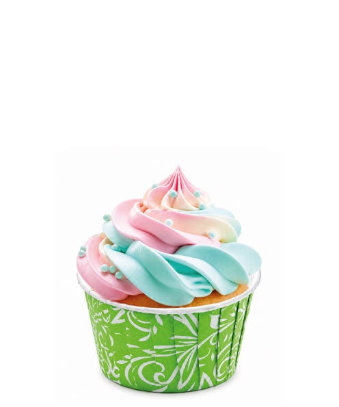 Desenli Yeşil Muffin Kek Kapsülü 25'li