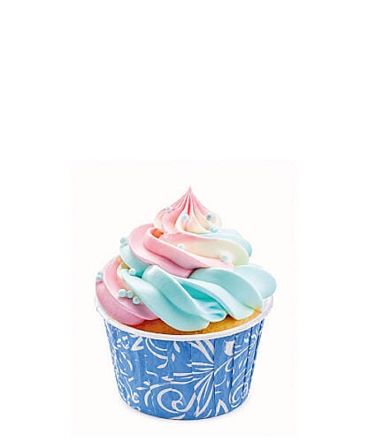 Desenli Mavi Muffin Kek Kapsülü 25'li