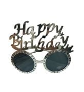 Gümüş Noktalı Happy Birthday Camlı Gözlük