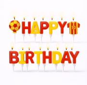 Sarı Kırmızı Happy Birthday 23 Parça Mum 0029