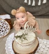 6 Month Ahşap Pasta Üzeri Yazı