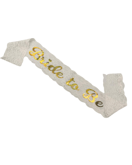 Kuşak Dantelli Bride To Be Beyaz Gold