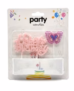 Kelebek Pembe Mum 2 Parça 0302