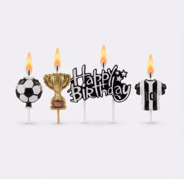 Siyah Beyaz Happy Birthday Forma Mum 4 Parça 0036