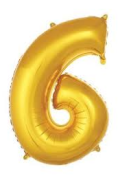 16'' Gold 6 Rakam Folyo Balon