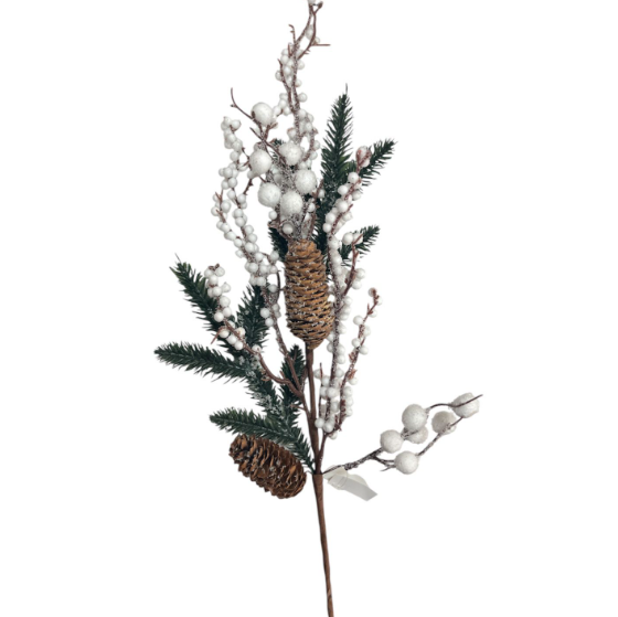 Yılbaşı Kozalaklı Beyaz Karlı Kokina 68 Cm FL-10