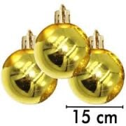 Yılbaşı Top Süs 15 cm Asetat Kutulu Parlak Gold 3'lü 2866