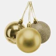 Yılbaşı Top Süs 15 cm Asetat Kutulu Simli Mat Parlak Gold 3'lü 2866