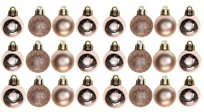 Yılbaşı Top Süs Asetat Kutulu 3 Cm Simli Mat Parlak Rose Gold 24'lü 7013