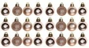 Yılbaşı Top Süs Asetat Kutulu 3 Cm Simli Mat Parlak Rose Gold 24'lü 7153