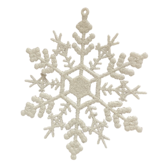 Yılbaşı Dekor Süs Simli Beyaz Kar Tanesi DJ-21