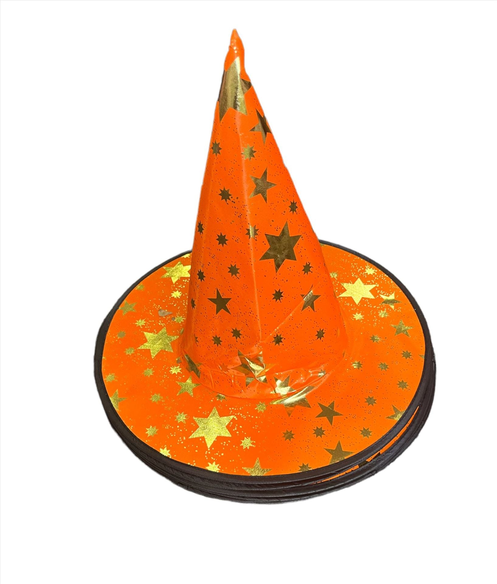 Halloween Kumaş cadı Şapkası Yıldızlı Turuncu