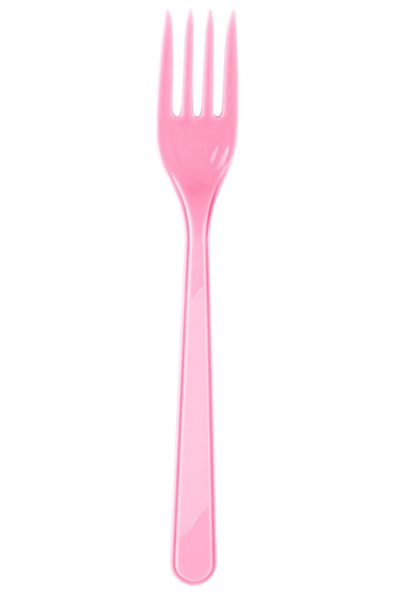Plastik Çatal Pembe 25li