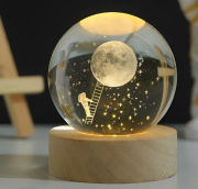 Ahşap Standlı Usbli  Astronot Cam Kar Küresi 12277-3