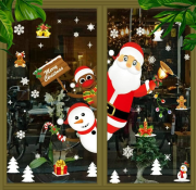 Yılbaşı Sticker Sarkan Noel Baba Elektrostatik Çıkartma