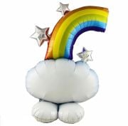 Ayaklı Yıldızlı Gök Kuşağı Folyo Balon 64*98 cm