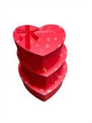Sevgililer Günü Kalp Kutu 3'lü Kırmızı Kalp ve Love Baskılı 12535