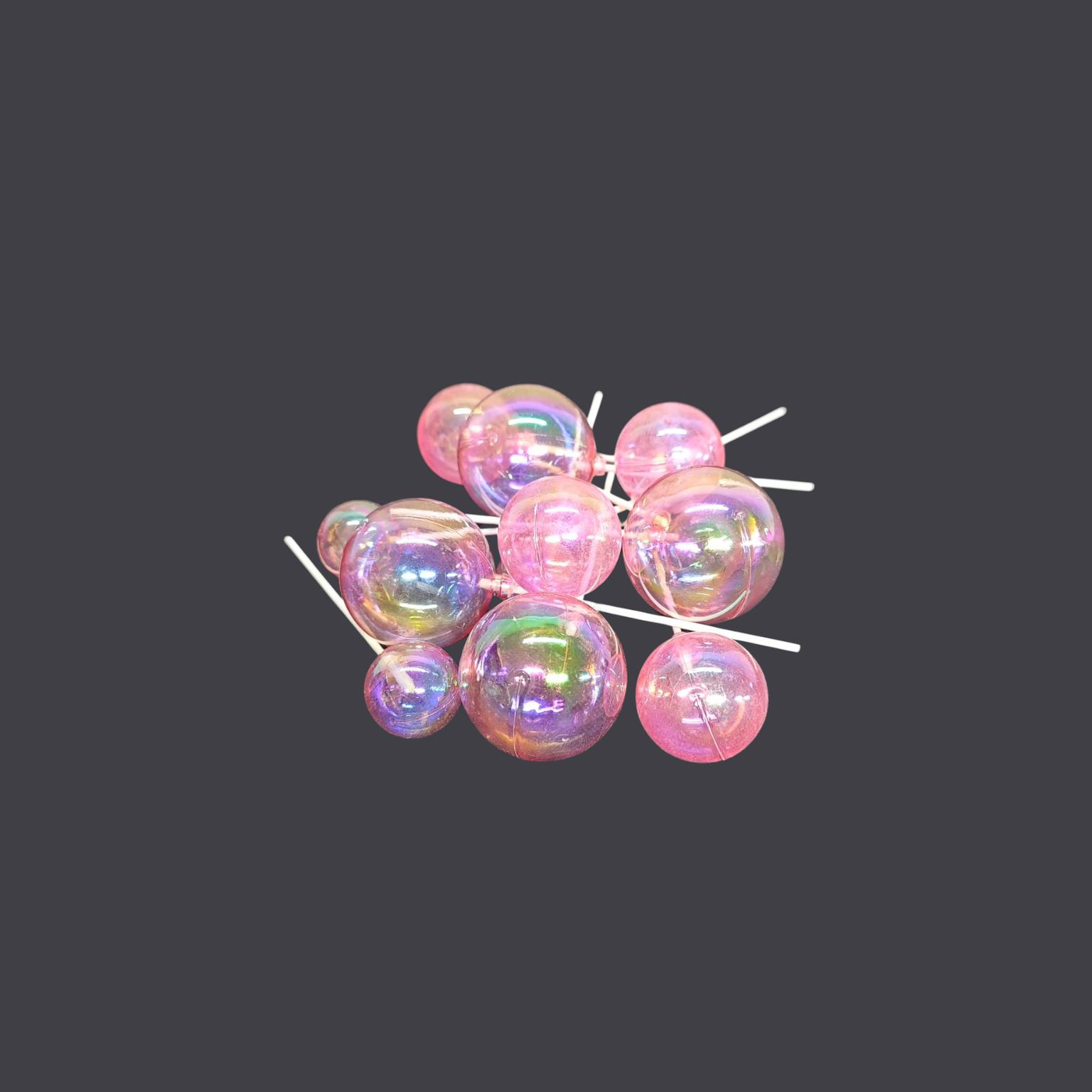 Pasta Süsü Balon Renkli Top Pembe 12'li