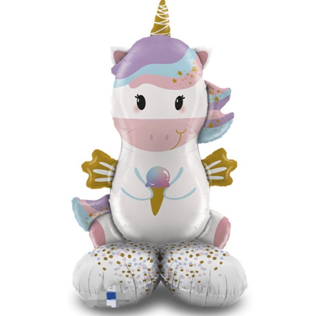 Ayaklı Dondurmalı Unicorn Folyo Balon 40*58 cm