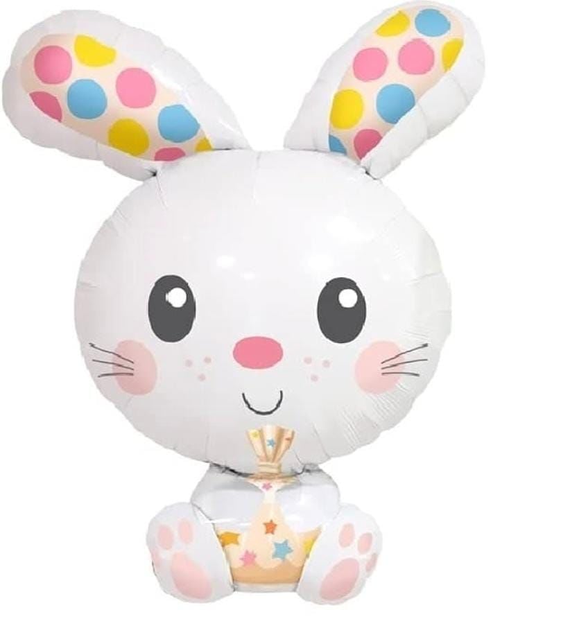 Beyaz Tavşan Folyo Balon 55*78 cm