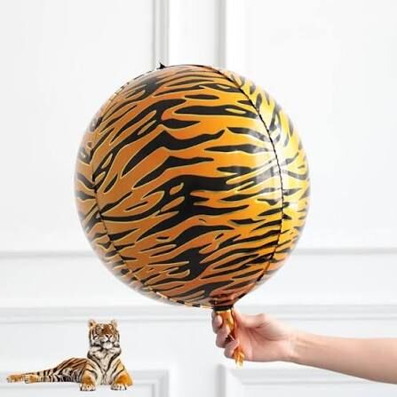 55*55 Cm Kaplan Desenli Küre Folyo Balon