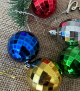 Yılbşı Top Süs Renkli Disko Topu 6 Cm 6'lı 7118