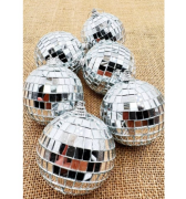 Yılbaşı Top Süs Disko Topu Gümüş 6 Cm 6'lı 7041