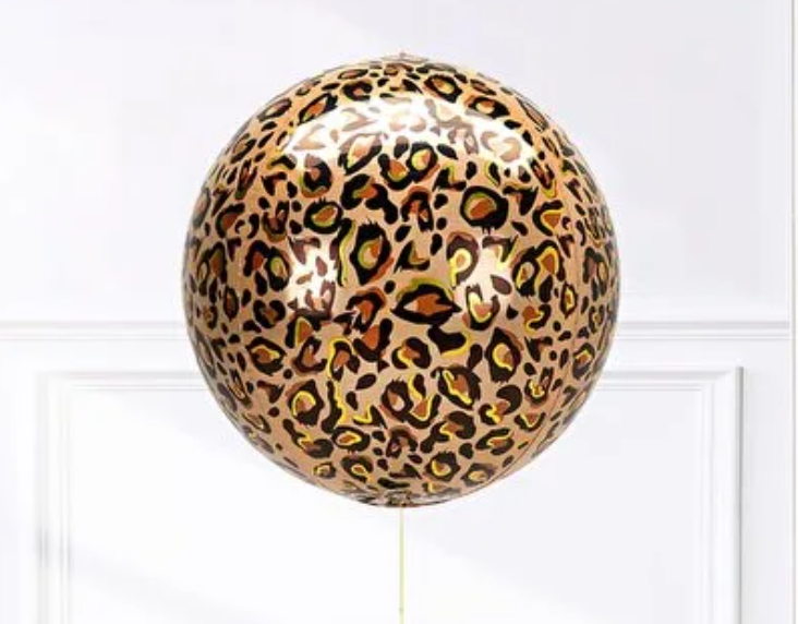 55*55 Cm Leopar Desenli Küre Folyo Balon