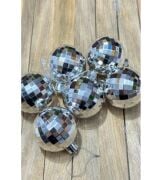 Yılbaşı Top Süs Disko Topu Gümüş 6 Cm 6'lı 7041