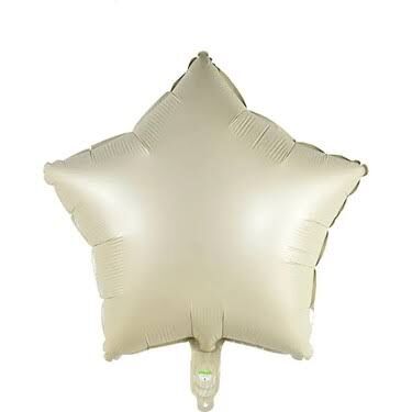 Retro Krem Yıldız  Folyo Balon 80*80 Cm