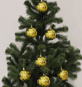 Yılbaşı Top Süs 8 Cm 6'lı Parlak Gold 7146