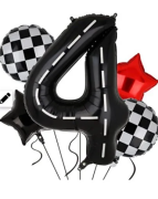 4 Yaş Yarış Arabaları Temalı Folyo Balon Set 5'li