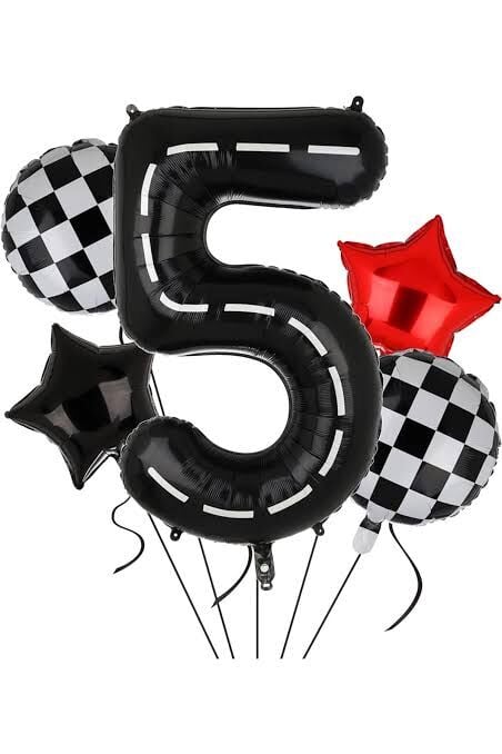 5 Yaş Yarış Arabaları Temalı Folyo Balon Set 5'li