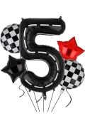 5 Yaş Yarış Arabaları Temalı Folyo Balon Set 5'li
