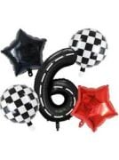 6 Yaş Yarış Arabaları Temalı Folyo Balon Set 5'li