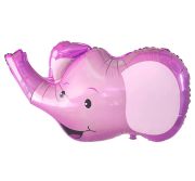 Pembe Fil kafası Folyo Balon 41*65 cm