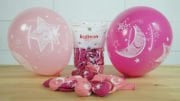 Kalisan 12'' Moon Ande Star Temalı Baskılı Balon Pembe 25'li