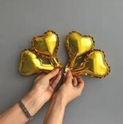 5 Inch Kalp Gold Folyo Balon 50 Li